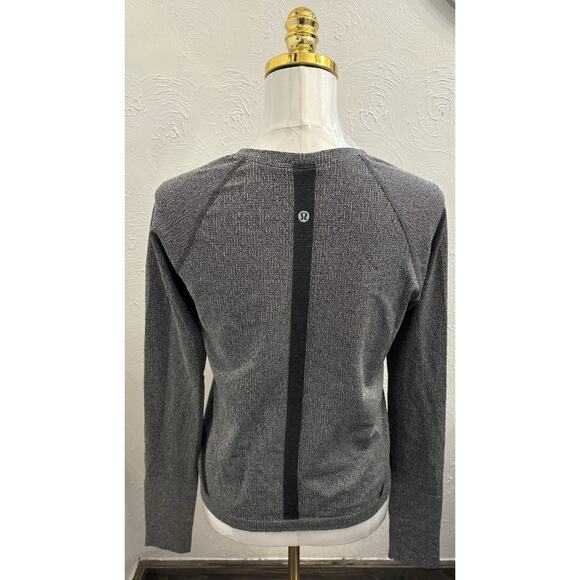Lululemon Swiftly Tech Long-Sleeve Shirt 2.0 Waist Length Sparkle Black Size 10 - Picture 3 of 6